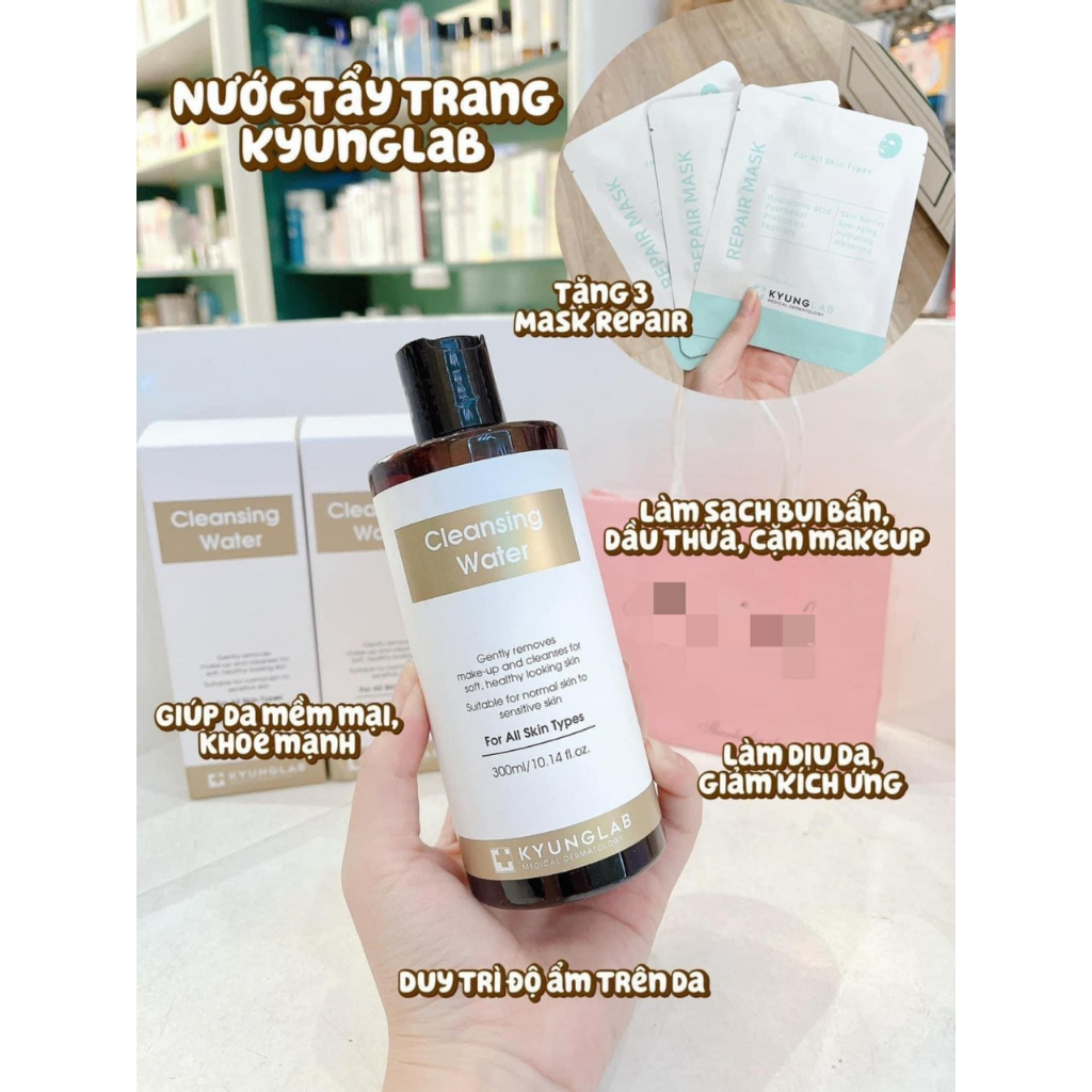 Nước Tẩy Trang ,Nước Tẩy Trang Kyunglab Cleansing Water 300ml , Làm Sạch Sâu , Loại Bỏ Bụi Bẩn ,Giúp Da Mềm Mịn