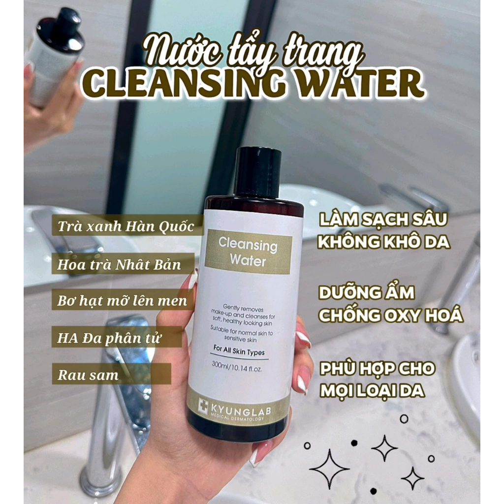 Nước Tẩy Trang ,Nước Tẩy Trang Kyunglab Cleansing Water 300ml , Làm Sạch Sâu , Loại Bỏ Bụi Bẩn ,Giúp Da Mềm Mịn