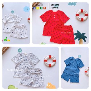 Bộ Bé Trai Borip Cao Cấp Xuất Hàn Đính Nút Trước - Bộ Quần Áo Thun Ngắn Tay Bé Trai HM165 - Homi Kids