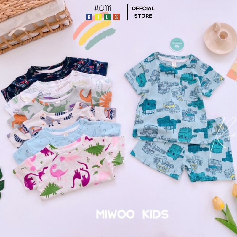 Bộ Bé Trai Phối Túi Nhiều Hoạ Tiết - Bộ Quần Áo Cộc Tay Mềm Mát Thấm Hút Mồ Hôi Bé Trai HM212 - HOMI KIDS