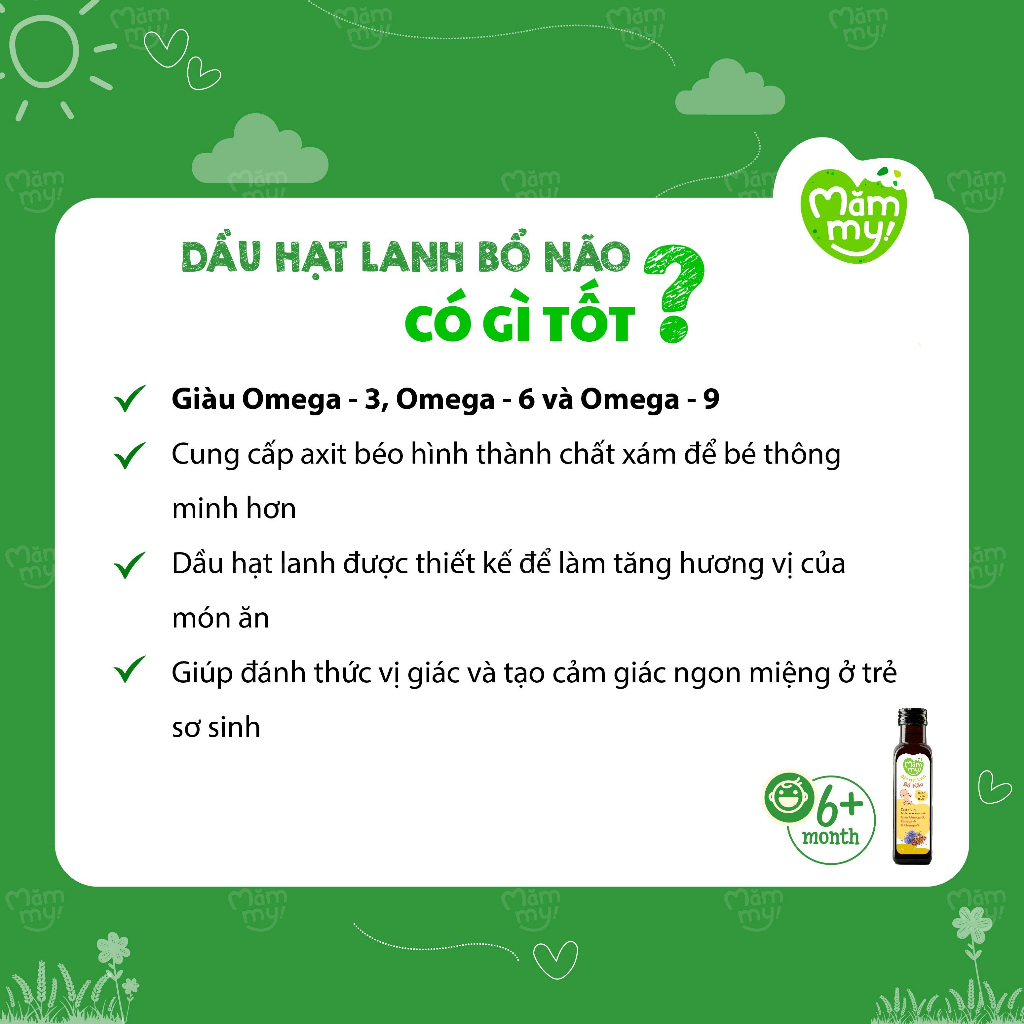 SET 2 dầu cá hồi, 1 dầu hạt lanh ăn dặm bổ não Mămmy giàu DHA,Omega-3 cho bé từ 6 tháng (100ml/chai)