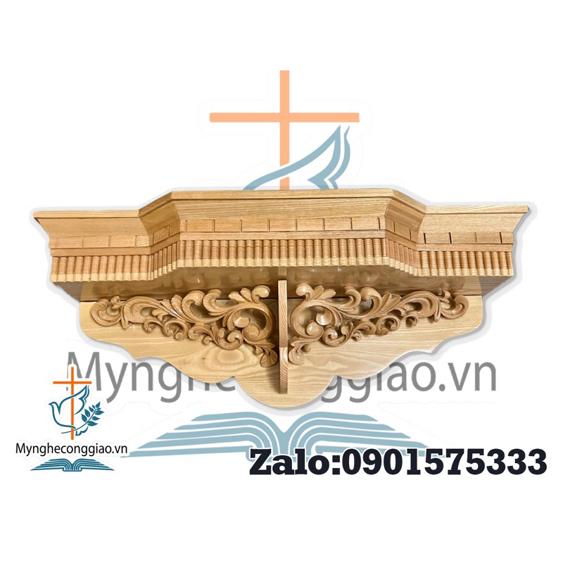 bàn thờ thiên chúa | kệ gỗ công giáo | bàn thờ công giáo treo tường chất liệu gỗ sồi kích thước ngang 80cm rộng 30cm