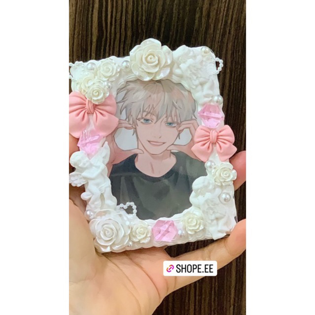 Toploader decor nơ hồng trang trí_bảo vệ card