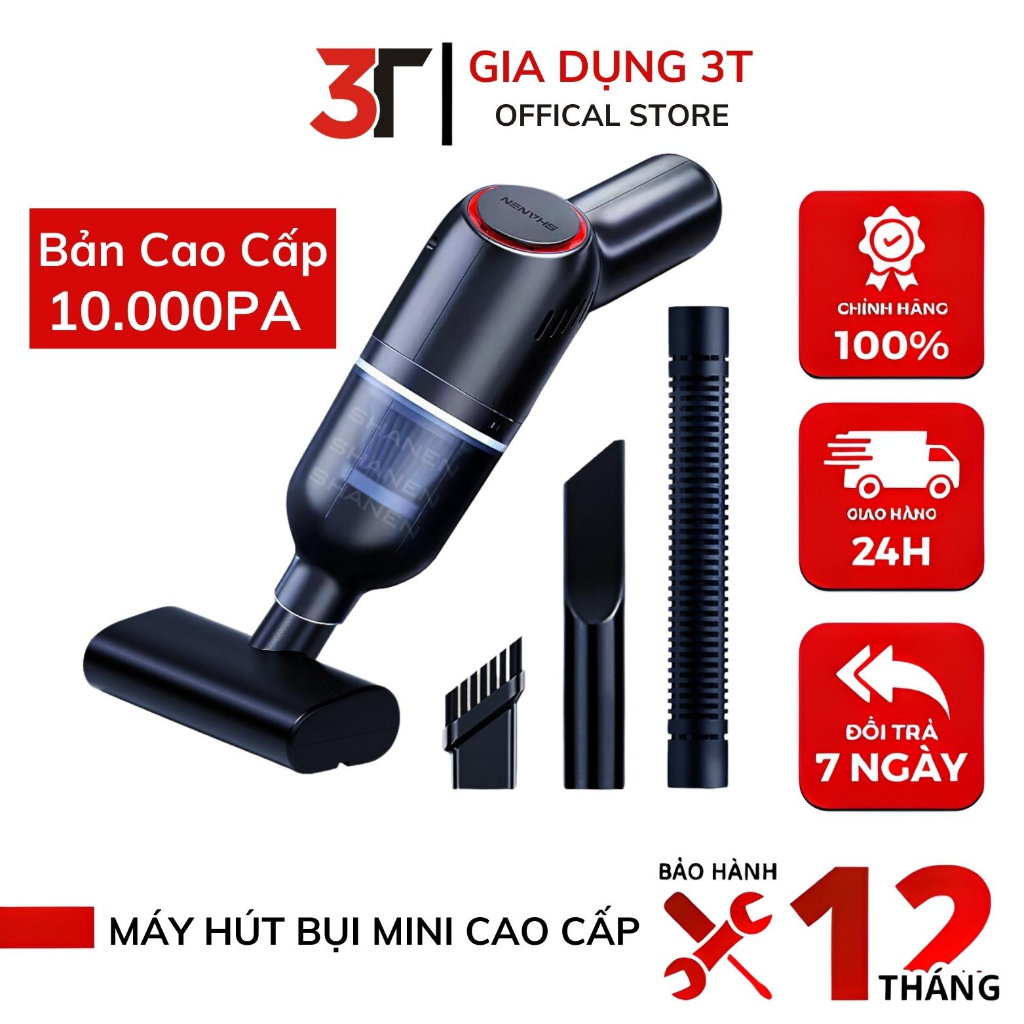 Máy Hút Bụi Mini Cầm Tay Không Dây Cao Cấp Lực Hút 10000Pa Nhỏ Gọn Tiện Lợi Không Gây Ồn, Dễ Dàng Hút Ở Những Nơi Hẹp
