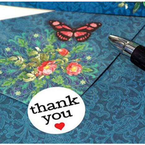 Cuộn 500 sticker, nhãn dán tròn thank you hình hoạt hình