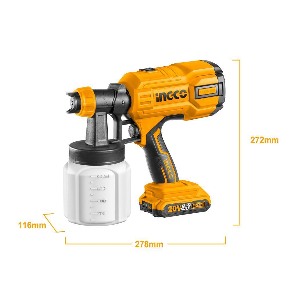 Máy phun sơn dùng pin 20V INGCO CSGLI2001/CSGLI2003