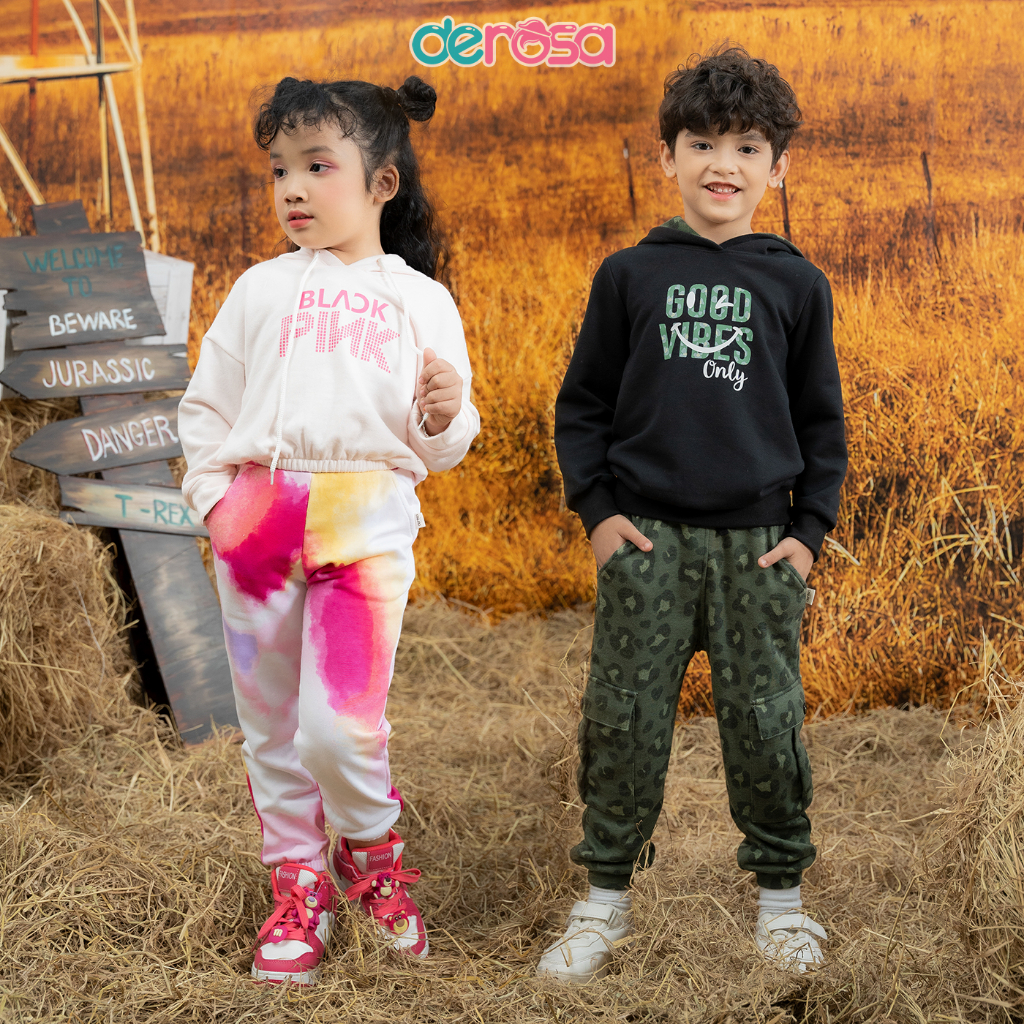 Bộ quần áo hoodie cho bé gái và bé trai DEROSA KIDS từ 2 đến 6 tuổi 651-1049