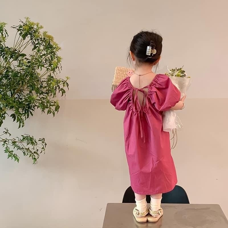 Đầm Công Chúa The Pig, Tay Phồng , Dáng Dài , Thắt Nơ Cho Bé Gái Từ 9 - 30 Kg. Chất Thô Cotton Mềm Mịn , Thấm Hút Mồ Hôi