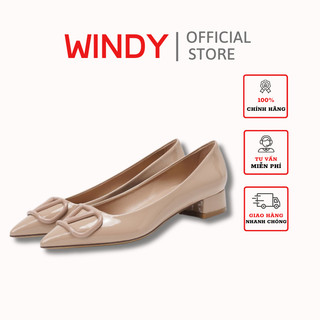 Giày búp bê nữ windy mũi nhọn 3cm phong cách công sở thanh lịch bb-0207