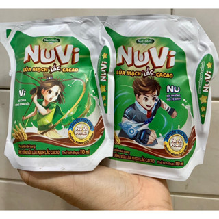 Thùng 24 bịch sữa Nuvi Cacao Lúa mạch 110ml (có thẻ đổi quà)