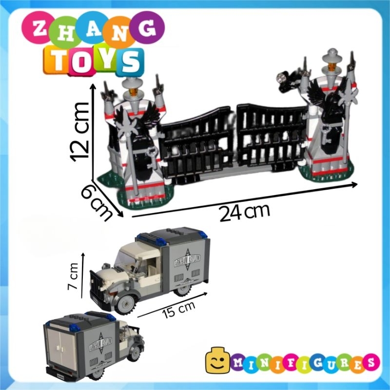 Đồ chơi Xếp hình tòa nhà bệnh viện Arkham - The Arkham Asylum Breakout gồm 1619 hình Minifigures Jisi 7124