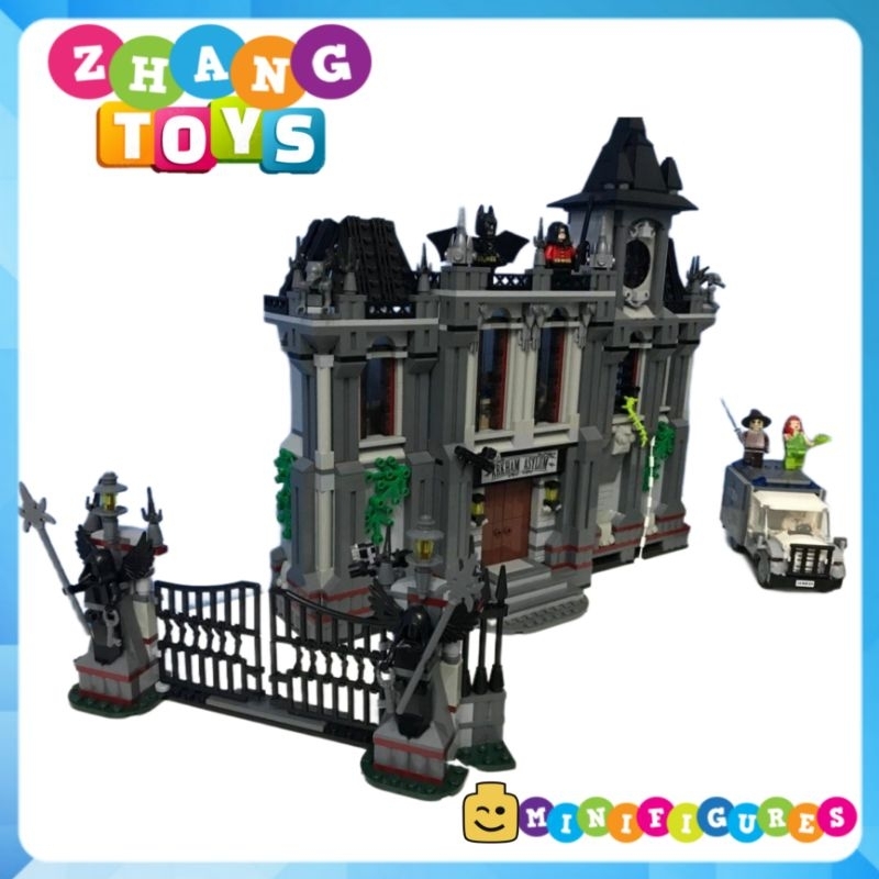 Đồ chơi Xếp hình tòa nhà bệnh viện Arkham - The Arkham Asylum Breakout gồm 1619 hình Minifigures Jisi 7124