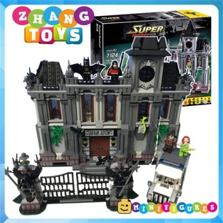 Đồ chơi Xếp hình tòa nhà bệnh viện Arkham - The Arkham Asylum Breakout gồm 1619 hình Minifigures Jisi 7124