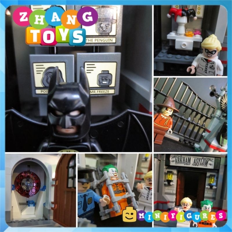 Đồ chơi Xếp hình tòa nhà bệnh viện Arkham - The Arkham Asylum Breakout gồm 1619 hình Minifigures Jisi 7124