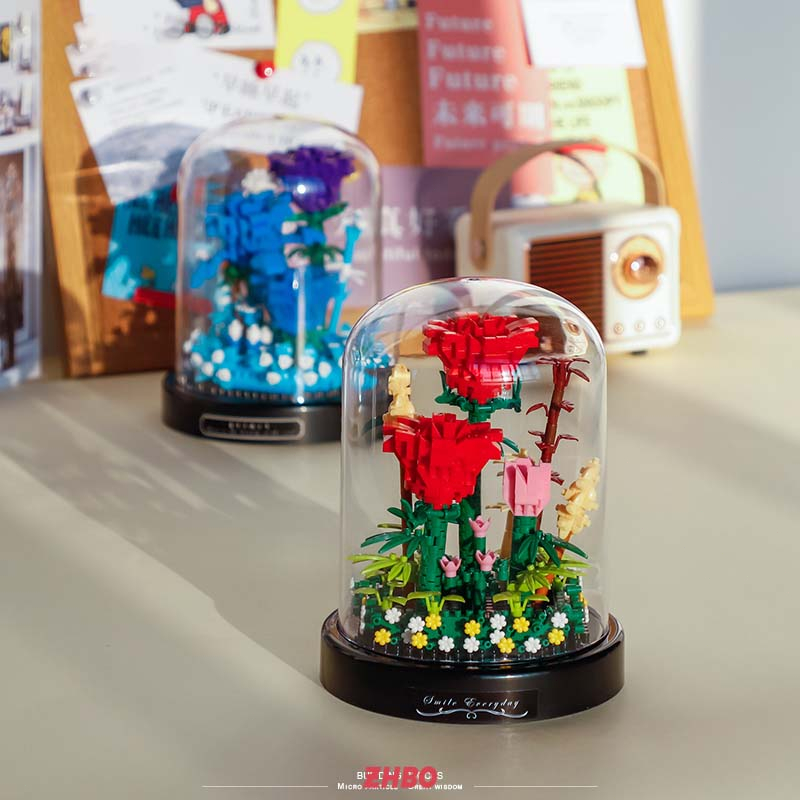 Bộ đồ chơi lắp ráp Lego hoa hồng Chậu Hoa trang trí chậu cây trang trí nội