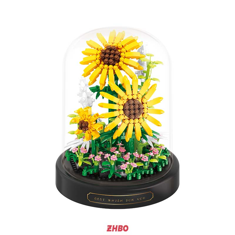 Bộ đồ chơi lắp ráp Lego hoa hồng Chậu Hoa trang trí chậu cây trang trí nội