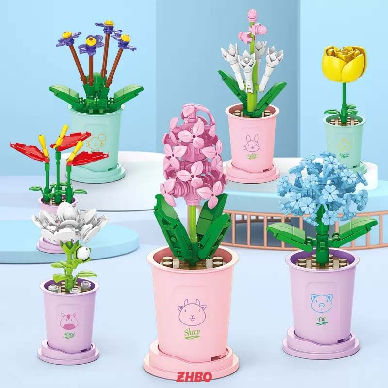Bộ đồ chơi lắp ráp Lego Hoa chậu cây trang tri nhà cửa Hoa Mô hình đồ chơi trang trí nội