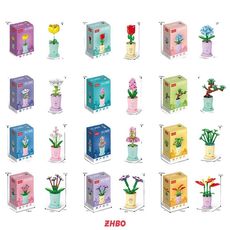 Bộ đồ chơi lắp ráp Lego Hoa chậu cây trang tri nhà cửa Hoa Mô hình đồ chơi trang trí nội