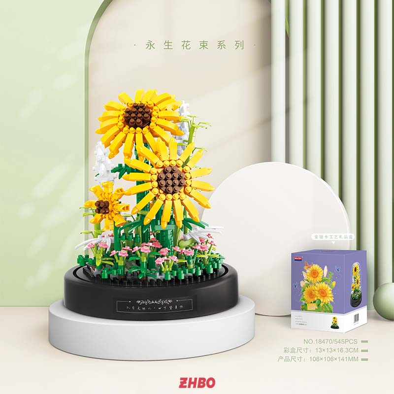 Bộ đồ chơi lắp ráp Lego hoa hồng Chậu Hoa trang trí chậu cây trang trí nội