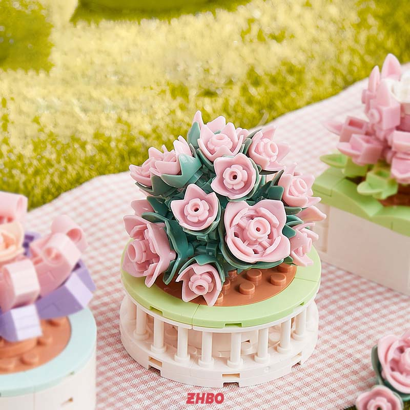 Bộ đồ chơi lắp ráp Hoa anh đào Sáng tạo trẻ em gái đồ chơi trang trí nội