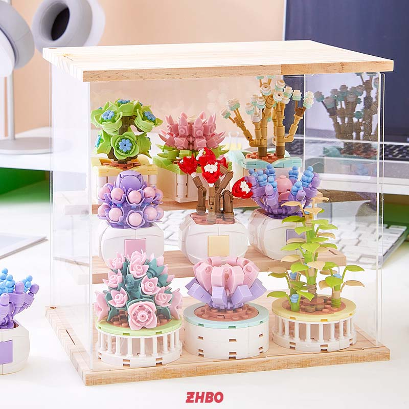 Bộ đồ chơi lắp ráp Hoa anh đào Sáng tạo trẻ em gái đồ chơi trang trí nội