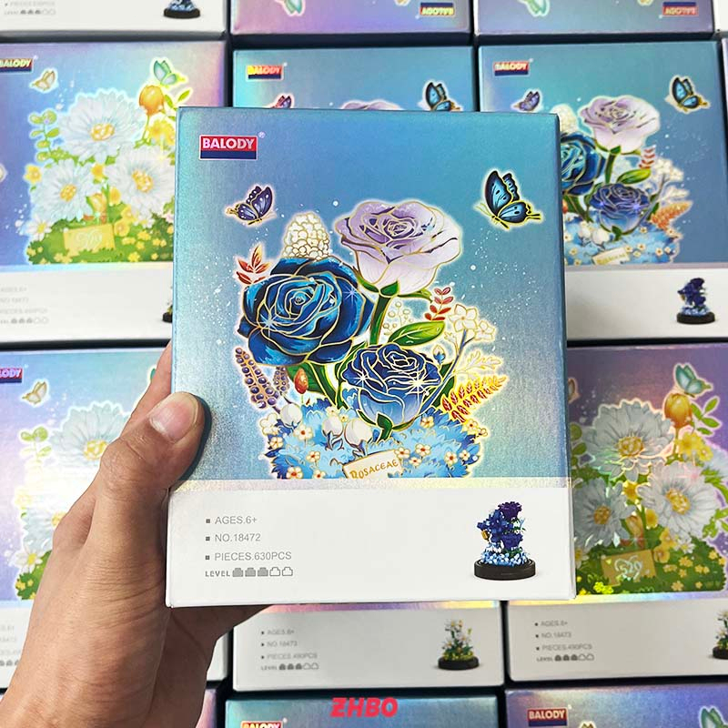 Bộ đồ chơi lắp ráp Lego hoa hồng Chậu Hoa trang trí chậu cây trang trí nội