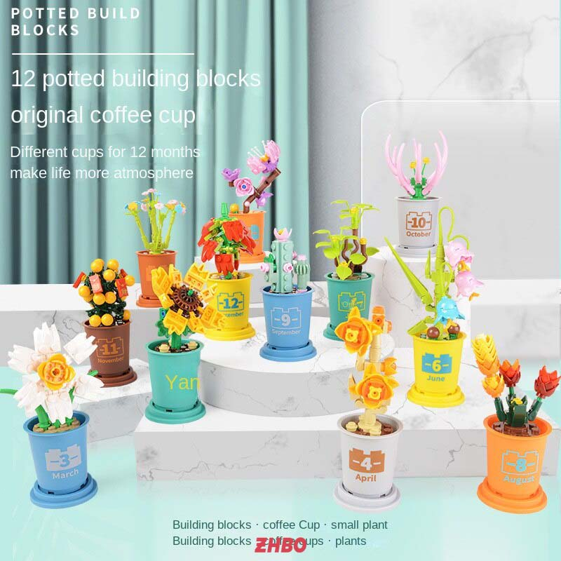 Bộ đồ chơi lắp ráp Lego hoa trang tri nhà cửa Tháng Mười Hai Mô hình Sáng tạo đồ chơi