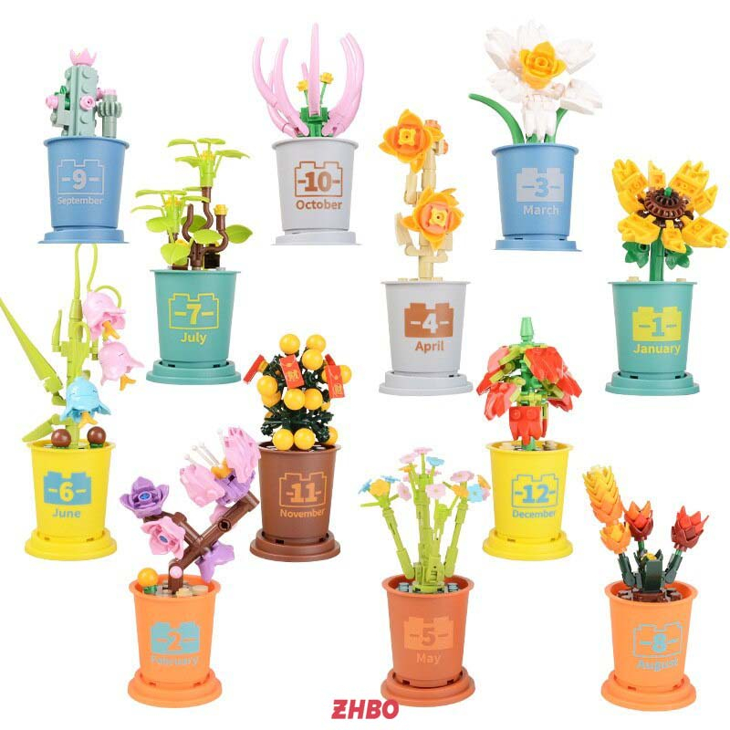Bộ đồ chơi lắp ráp Lego hoa trang tri nhà cửa Tháng Mười Hai Mô hình Sáng tạo đồ chơi