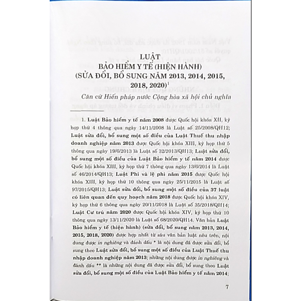 Sách - Luật Bảo Hiểm Y Tế (Hiện Hành) (Sửa Đổi, Bổ Sung Năm 2103, 2014, 2015, 2018, 2020)