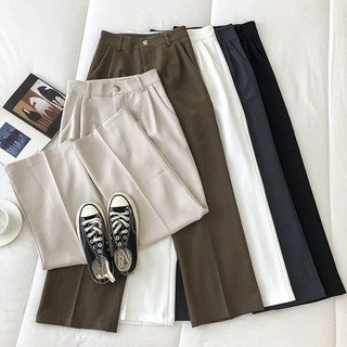 Quần ống rộng khoá trước chất Ruby cạp cao tôn dáng dễ phối đồ-HVS-mã 188