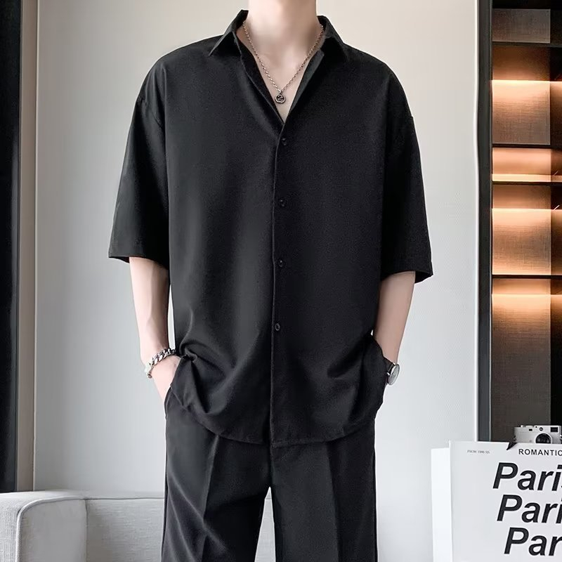 Áo sơ mi ngắn tay Giá Xưởng vải lụa form rộng, thời trang tối giản (JS0201)