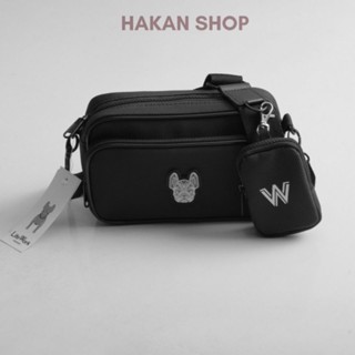 Túi Đeo Chéo Nam Nữ LI.FE W.O.RK Chất Liệu 100% Dạ Si Chống Nước Logo SiliconKèm Túi Nhỏ Size 21*15*6cm