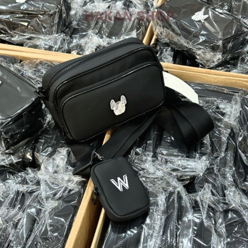 Túi Đeo Chéo Nam Nữ LIFE WORK Chất Liệu 100% Dạ Si Chống Nước Logo SiliconFull Tem Tap 2 Ngăn Kèm Túi Nhỏ Size 21*15*6cm