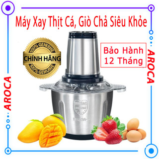 [ Chính hãng ] Máy Xay Thịt Cá Giò Chả Cối Inox -  Cối Xay Thịt Inox Đa Năng Dao 4 Lưỡi  - Máy Xay Rau Củ Dung Tích 2lít