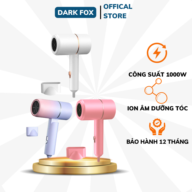 Máy Sấy Tóc Mini Gấp Gọn Darkfox Tạo Kiểu Chuyên Nghiệp Dưỡng Tóc Công Suất Lớn 1000W Hàng Nội Địa Cao Cấp 2023 Mst04