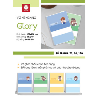 Lốc 10 vở kẻ ngang hải tiến 72 trang glory 2258 - định lượng 58gsm