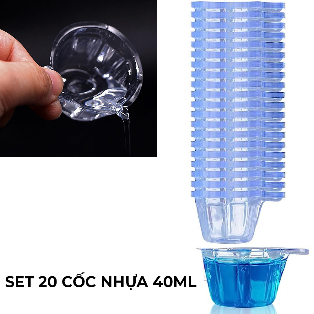 Cốc nhựa mini dùng pha keo epoxy, cốc nhựa  đong dung dịch , cốc pha màu epoxy resin - Set 20 Cái