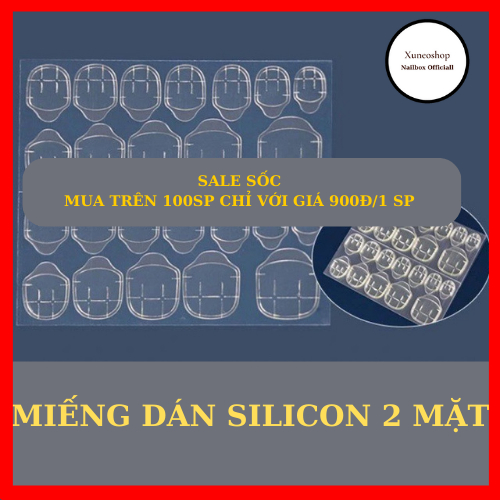 Miếng Dán Móng Silicon Xuneoshop Set 24 Miếng Dán Móng