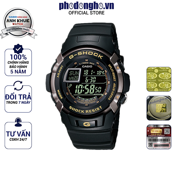 Đồng hồ nam dây nhựa G-SHOCK Casio chính hãng Anh Khuê G-7710-1DR
