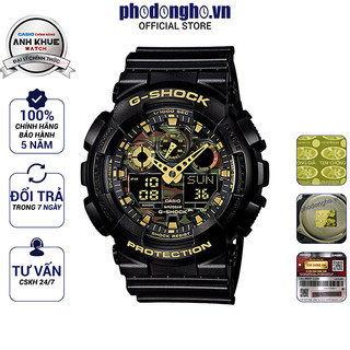Đồng hồ nam dây nhựa g-shock casio chính hãng anh khuê ga-100cf-1a9dr