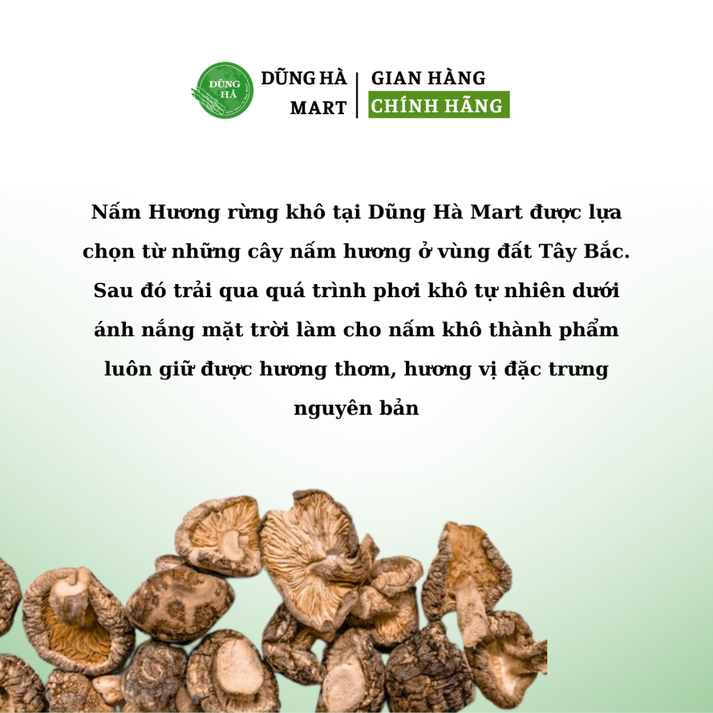 Nấm Hương Rừng Mũ Khô Dũng Hà Loại 1 Thơm Ngon