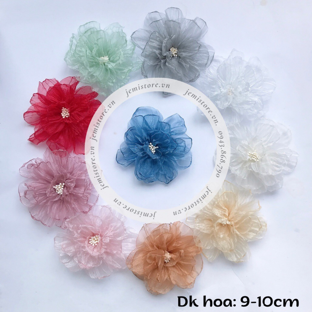 Hoa cài áo voan nhăn