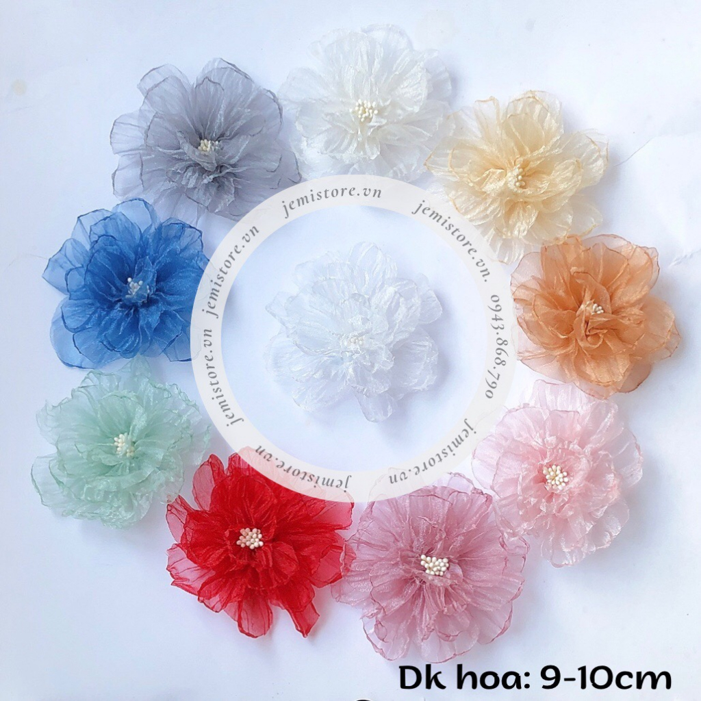 Hoa cài áo voan nhăn