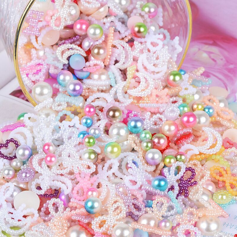 Gói 10-30-50gr mix charm trang trí ngọc trai pearl cho kẹp tóc, vỏ ốp điện thoại, DIY