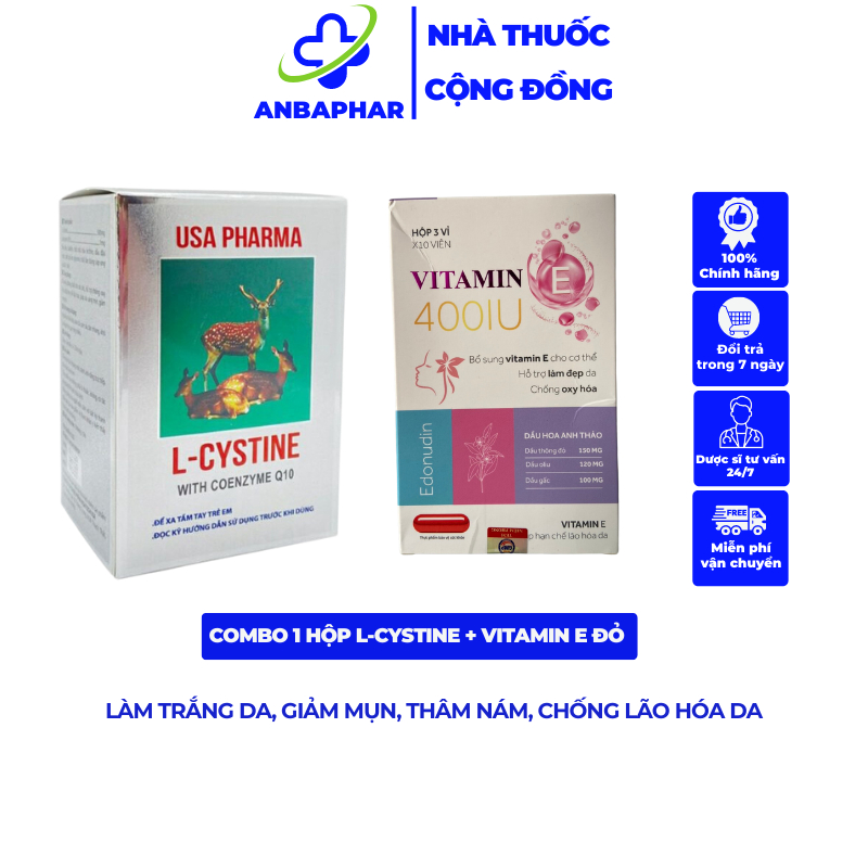 COMBO 1 L-CYSTINE VÀ 1 VITAMIN E ĐỎ