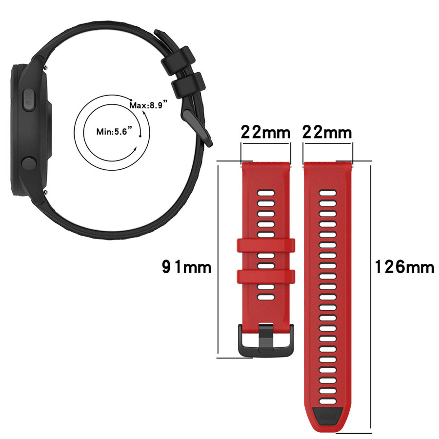 Dây silicon 22mm cho đồng hồ kiểu Garmin Forerunner 265 ✓ Hàng có sẵn giao ngay trong nước ✓ Dây đeo tay xịn