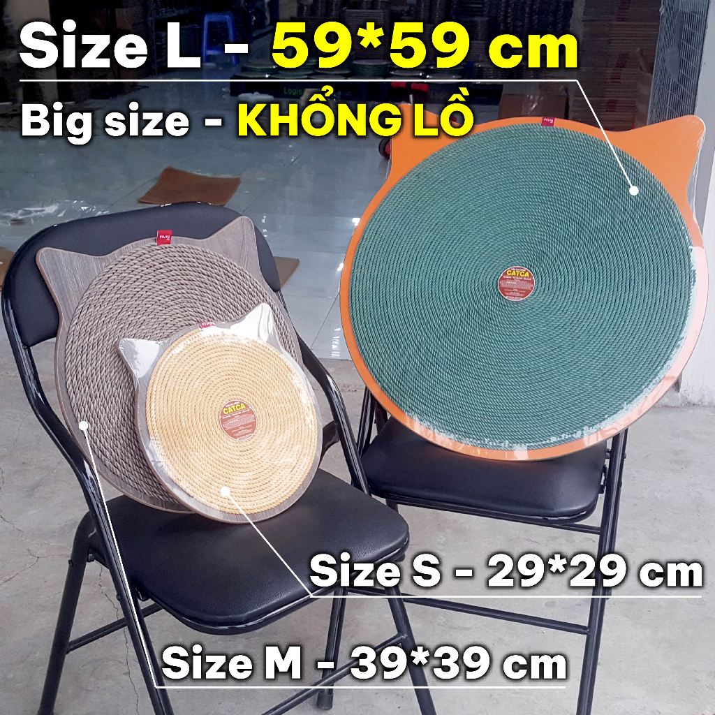 Bàn cào móng KHỔNG LỒ 59cm thừng mèo cào thừng bền sạch nhà BLUE - BCM Dưa hấu 59*59cm
