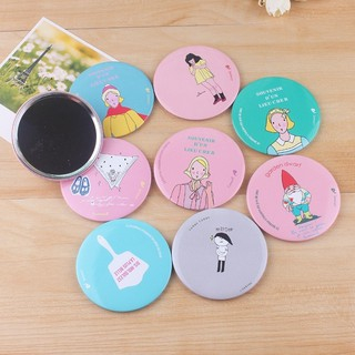 Gương cầm tay mini hình tròn dễ thương,soi rõ nghiệp chướng