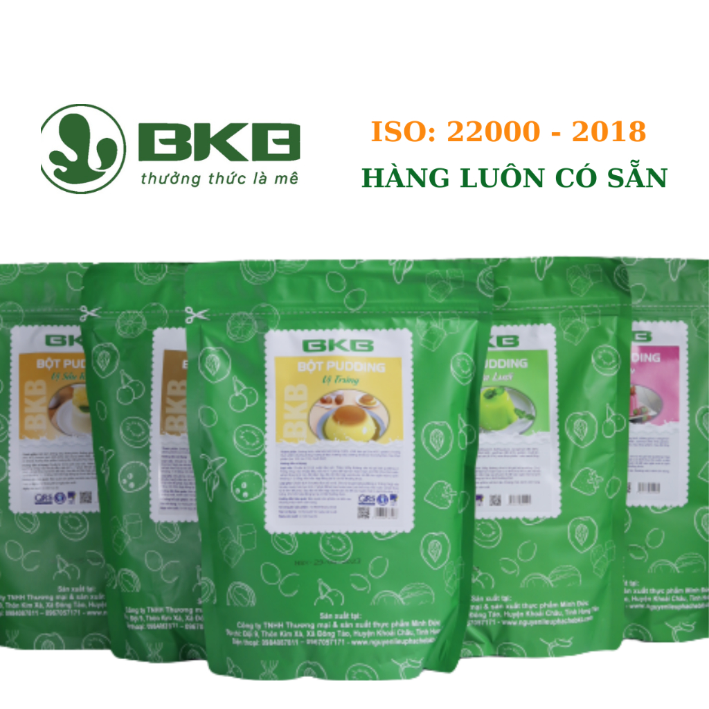 Bột pudding BKB gói 1kg làm pudding trà sữa, tiện lợi, cost thấp