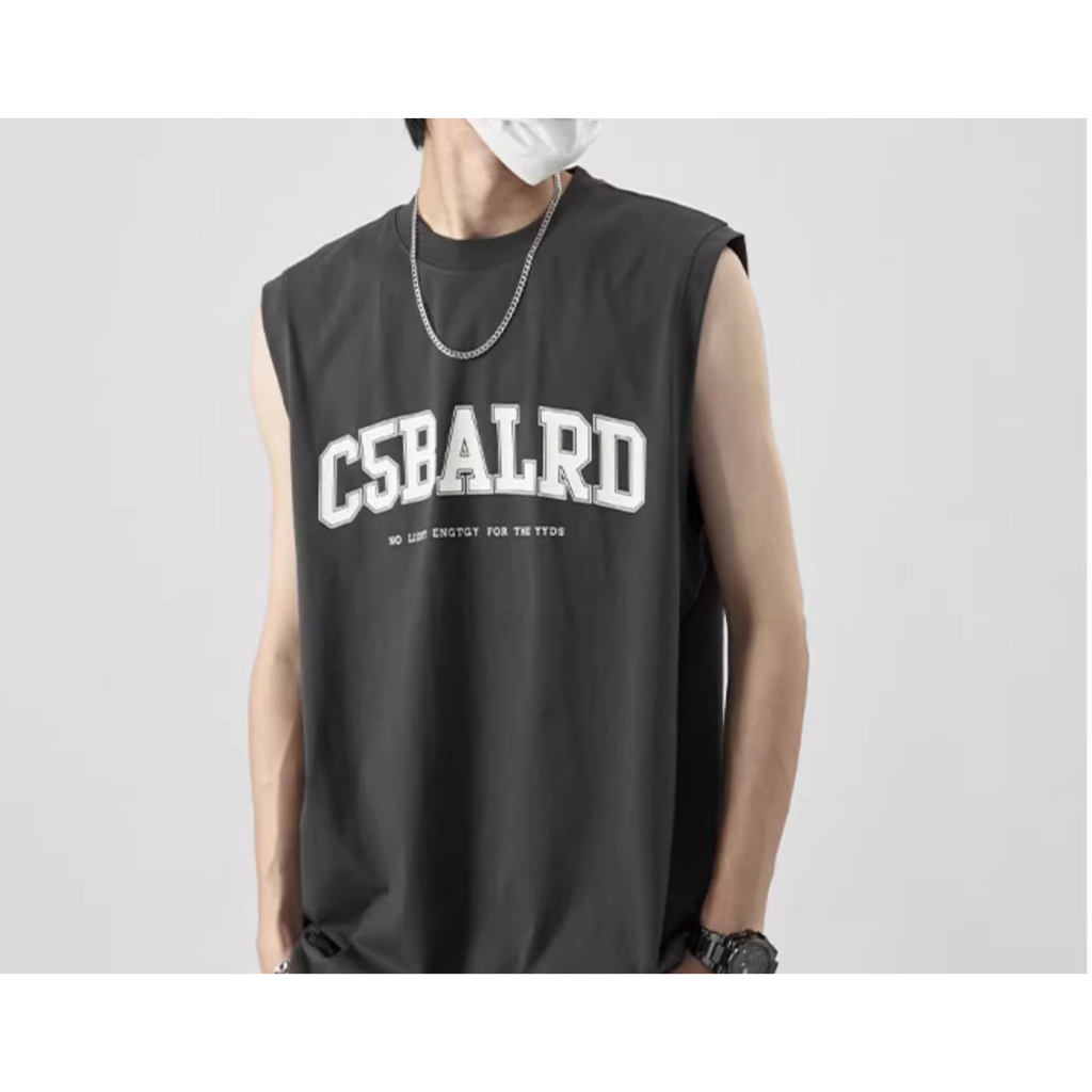 Áo ba lỗ - Áo Tank Top Thêu chữ C5BALRD chất cotton 100% co giãn thoáng mát, thấm hút mồ hôi.